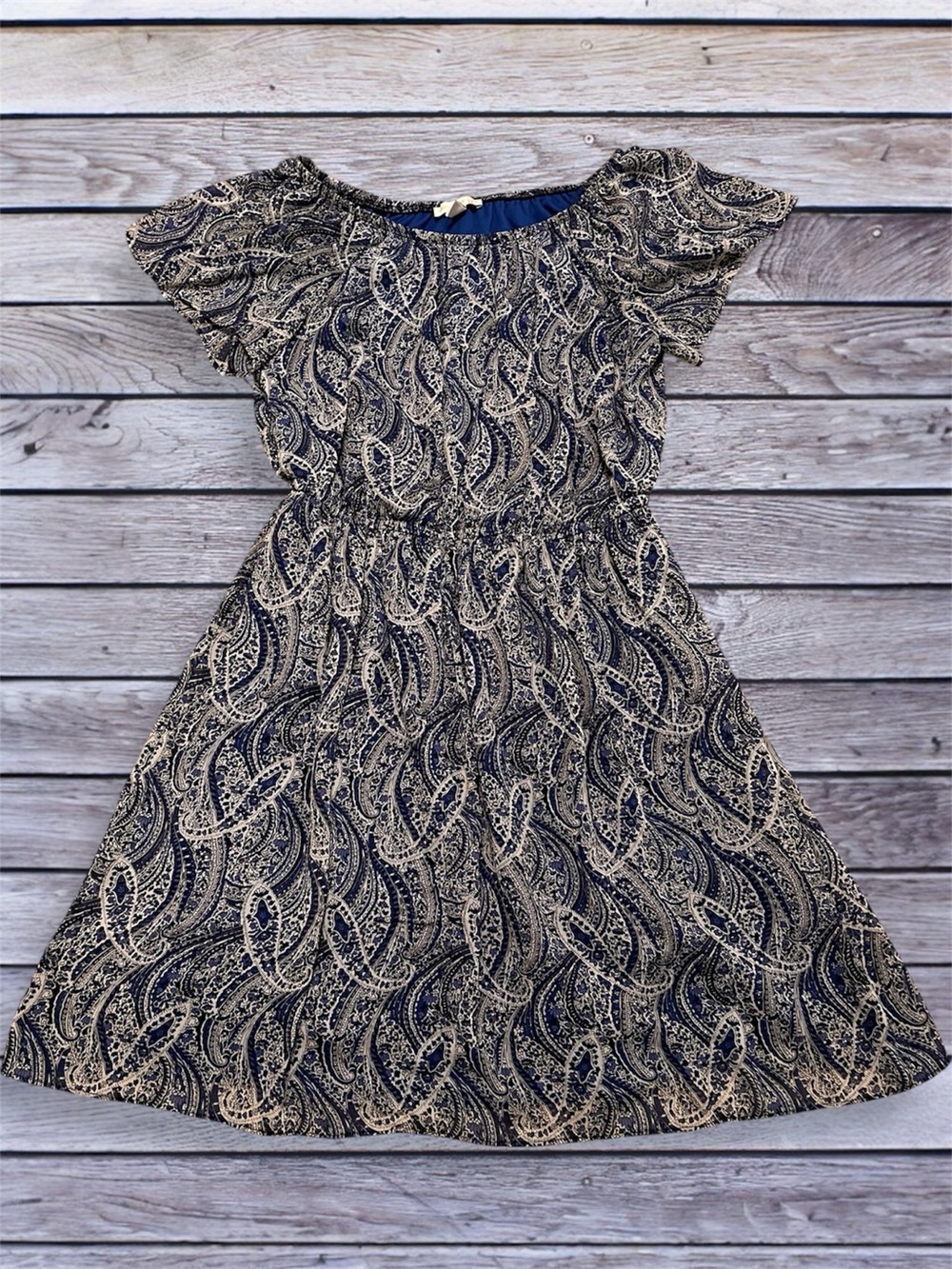 Westport 1962 Blue Paisley Short Sleeve Dress size 8